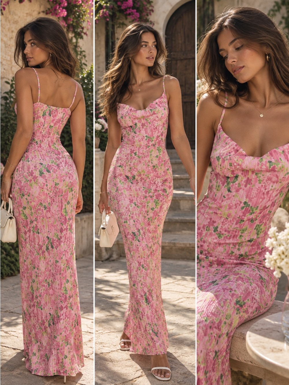 Pretty little things Pink Floral Slip Maxi Dress